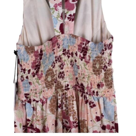 Japna Floral Maxi Dress Boho Feminine Size Small Bloomcore Smocked Back New - Picture 4 of 7